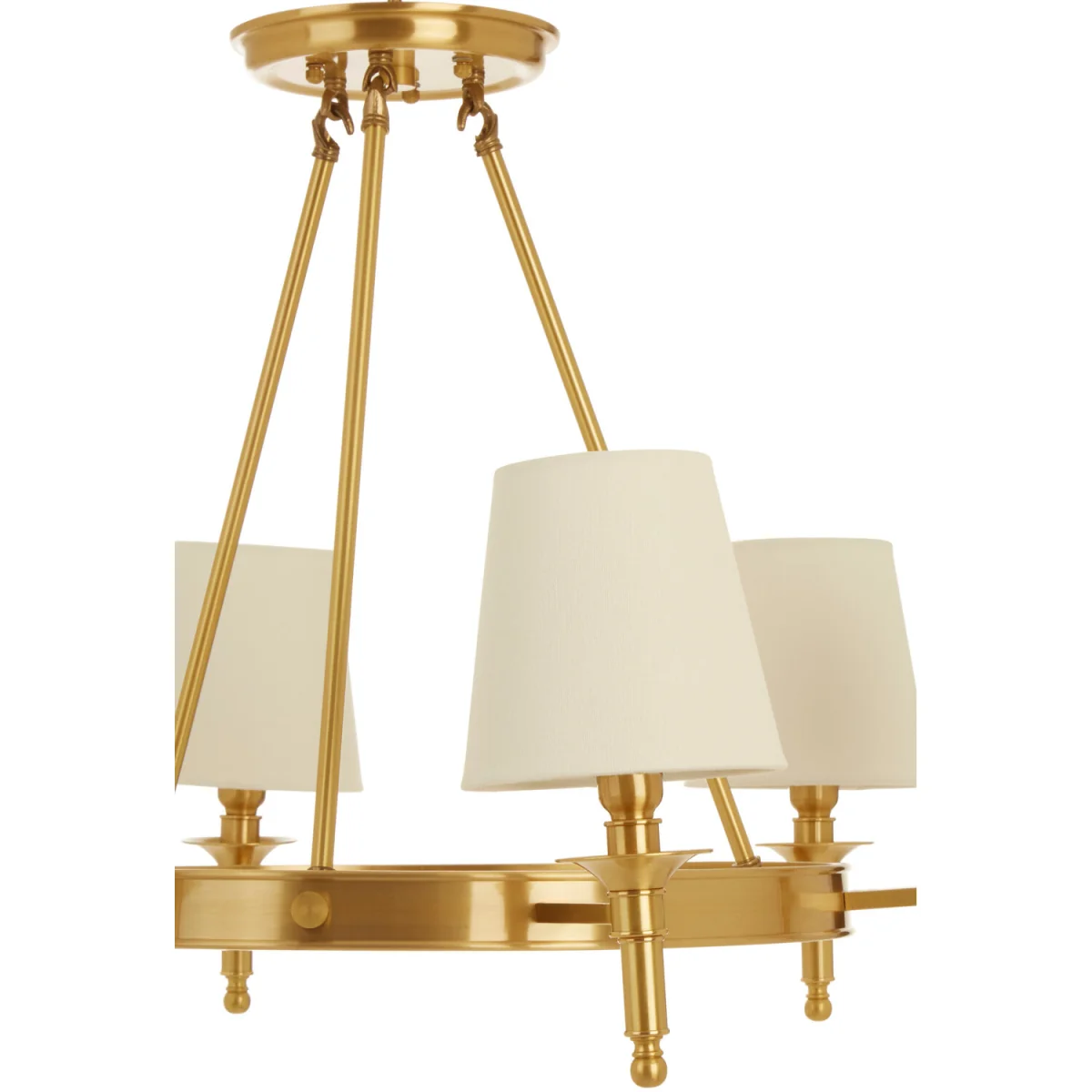 Zina Copper Finish 6 Arm Chandelier - White, Gold – image 4