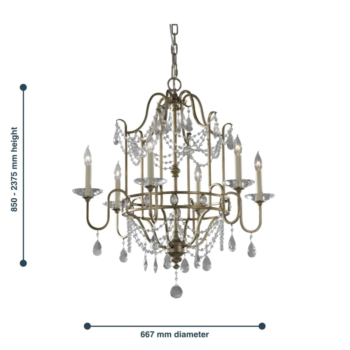Gianna Chandelier Silver - Silver – image 2