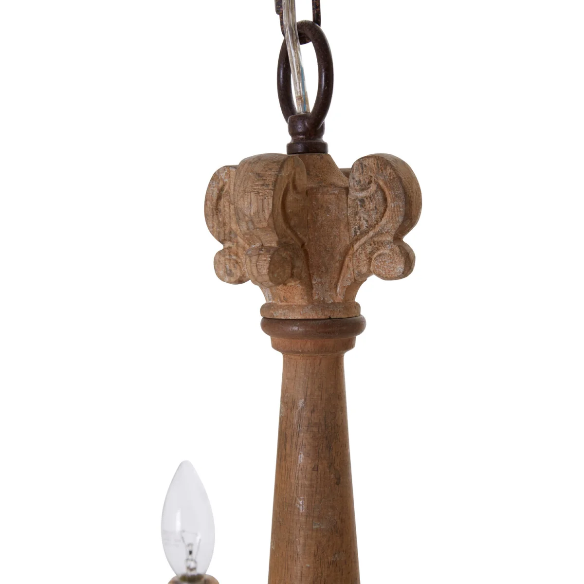 Paxton 5 Arm Oak Wood Chandelier - Brown – image 2