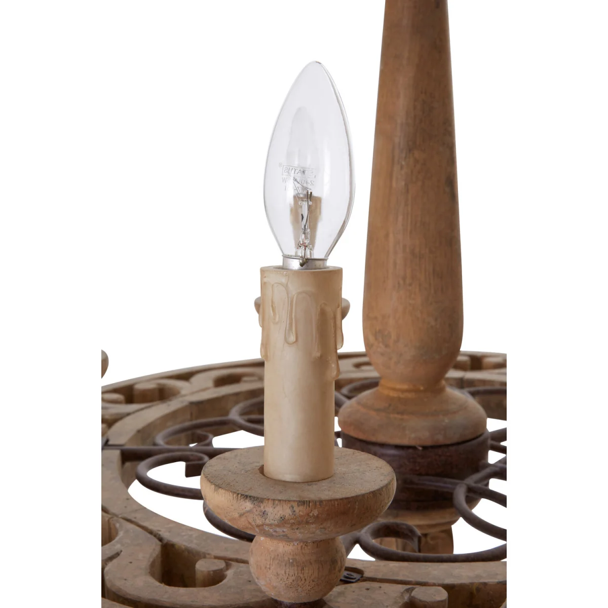 Paxton 5 Arm Oak Wood Chandelier - Brown – image 4