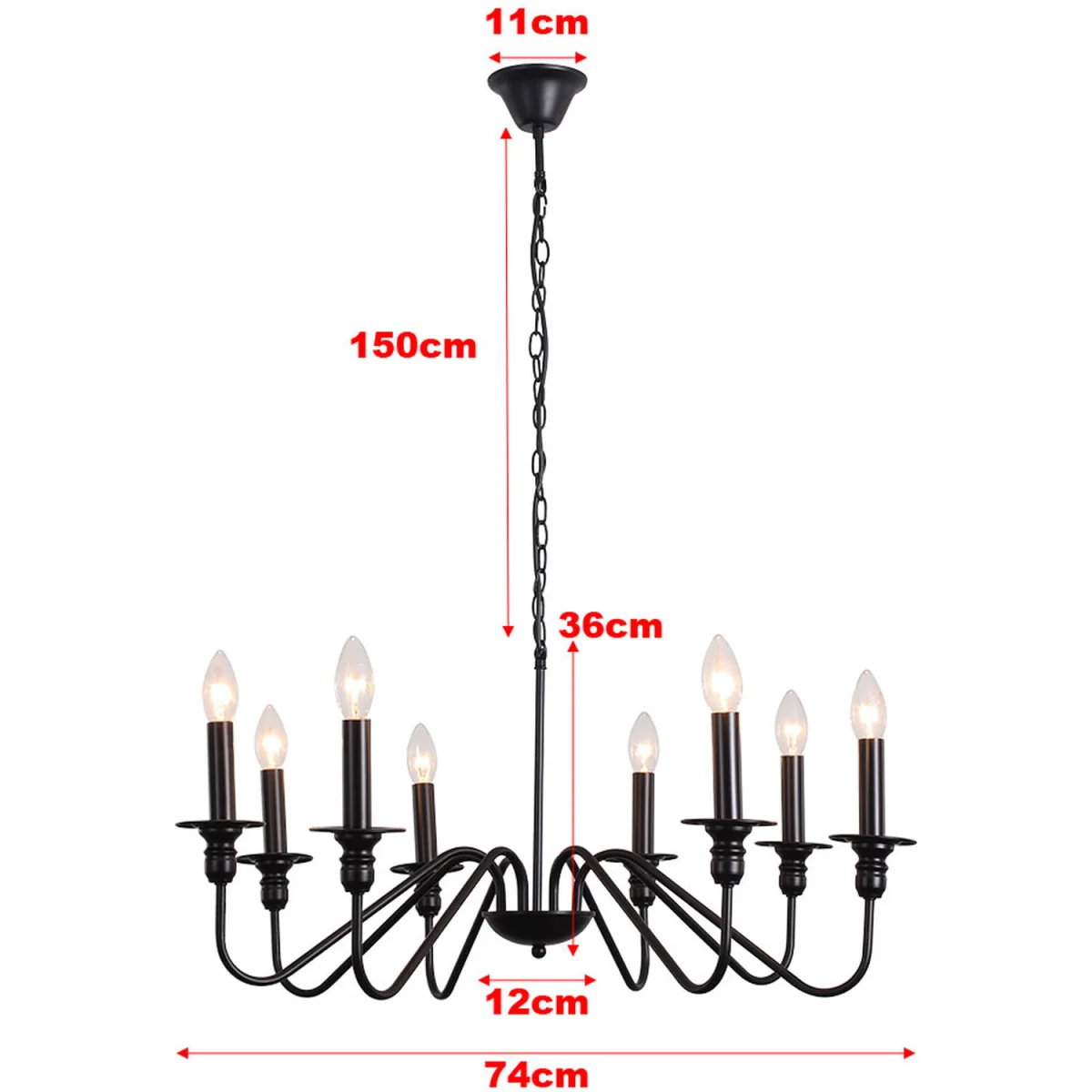 Vintage Style Light Chandelier - Black – image 12