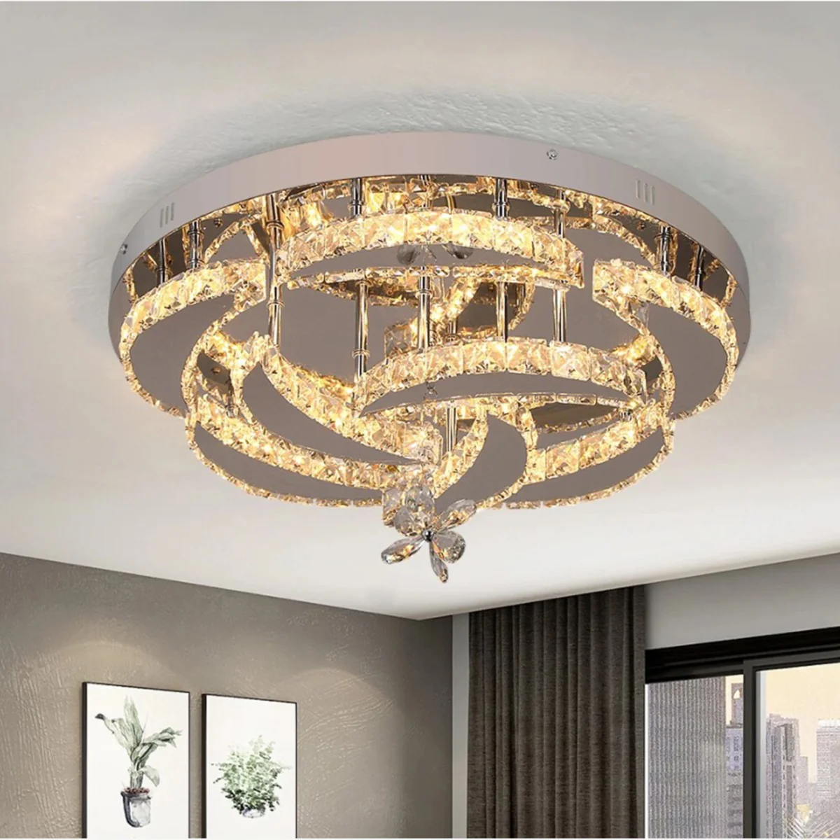 Chandelier Silver 3 Color Lights - Silver – image 1