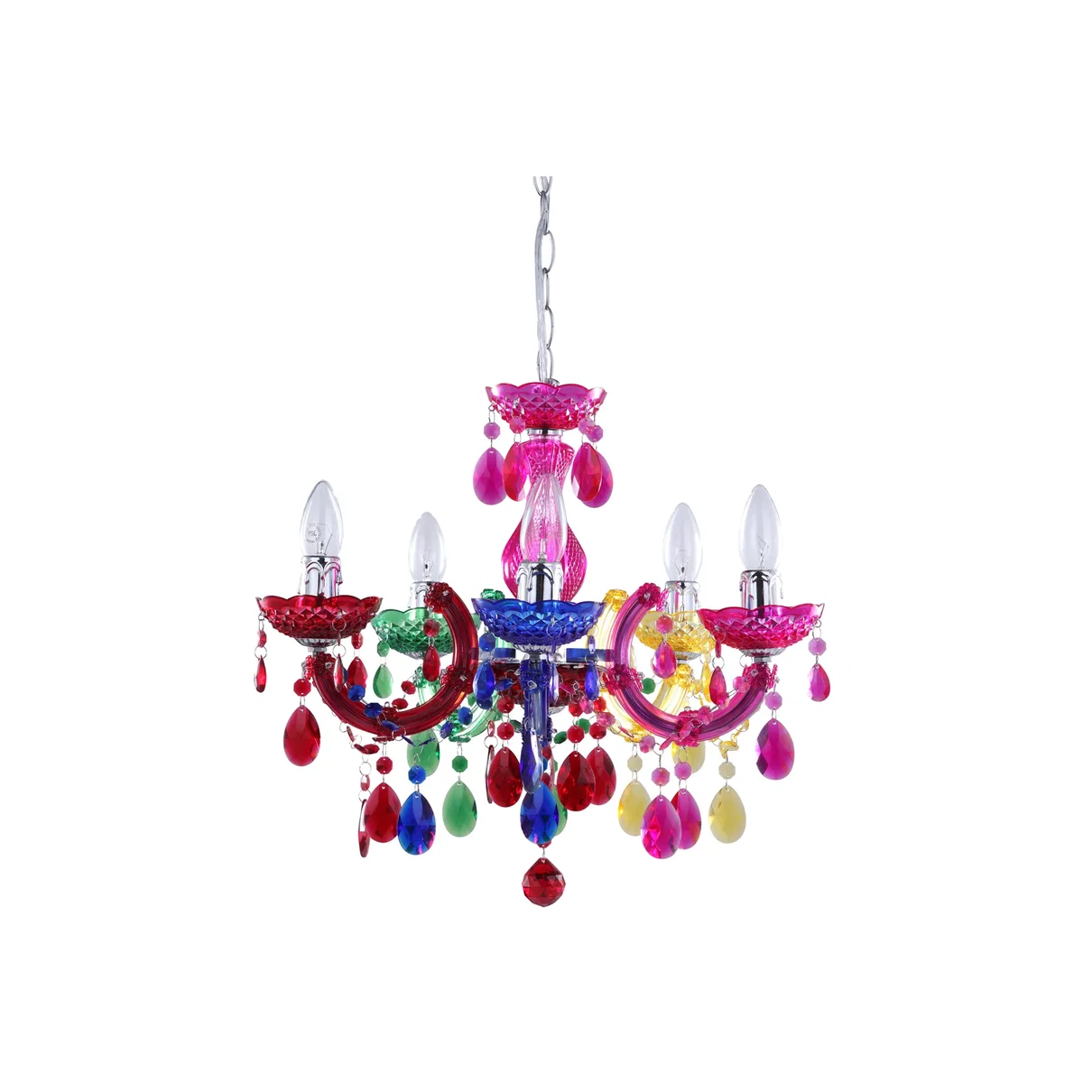 Marie Therese 5 Light Chandelier with LEDs - Multi Coloured