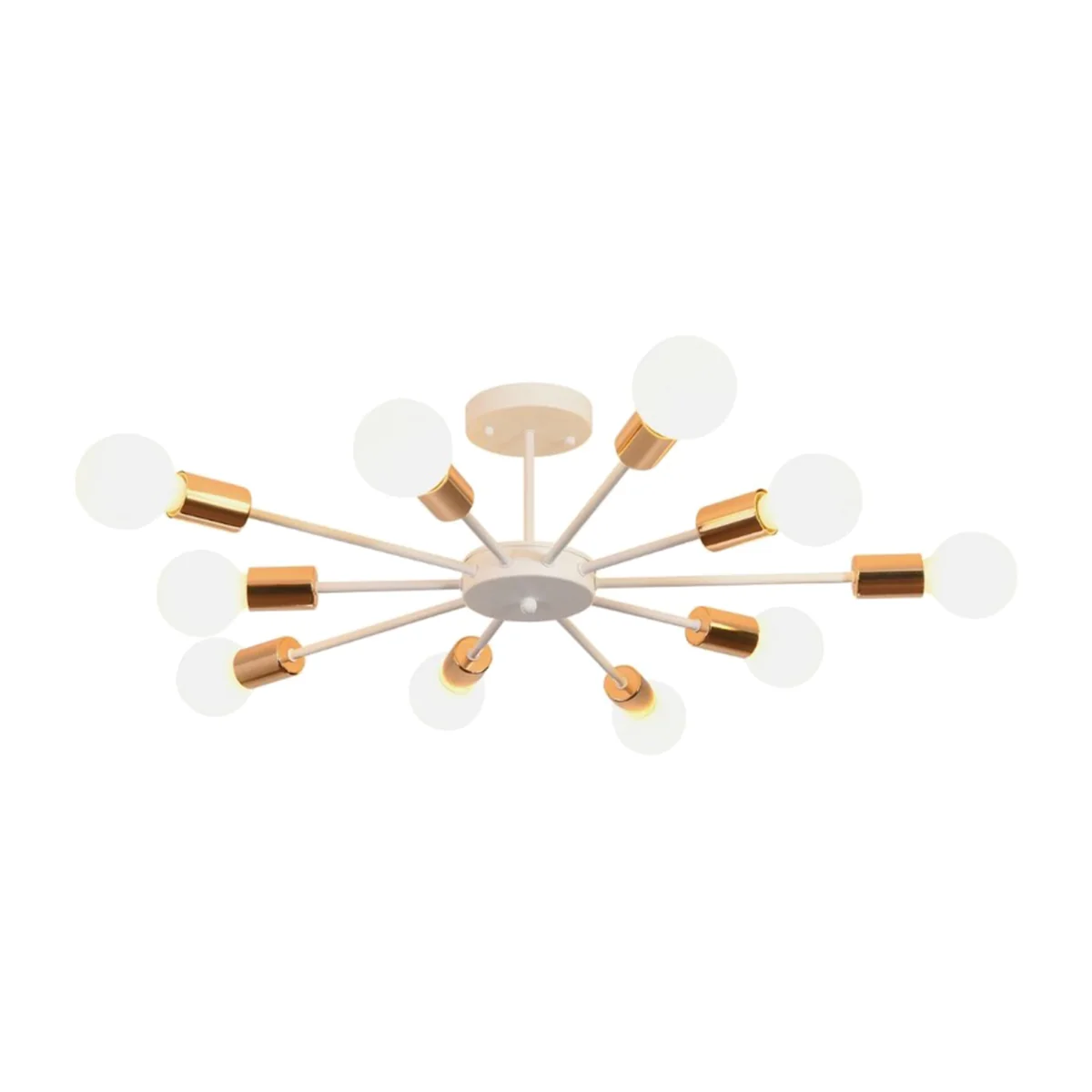 Chandelier White and Gold 10 Lights - White and Gold – image 1