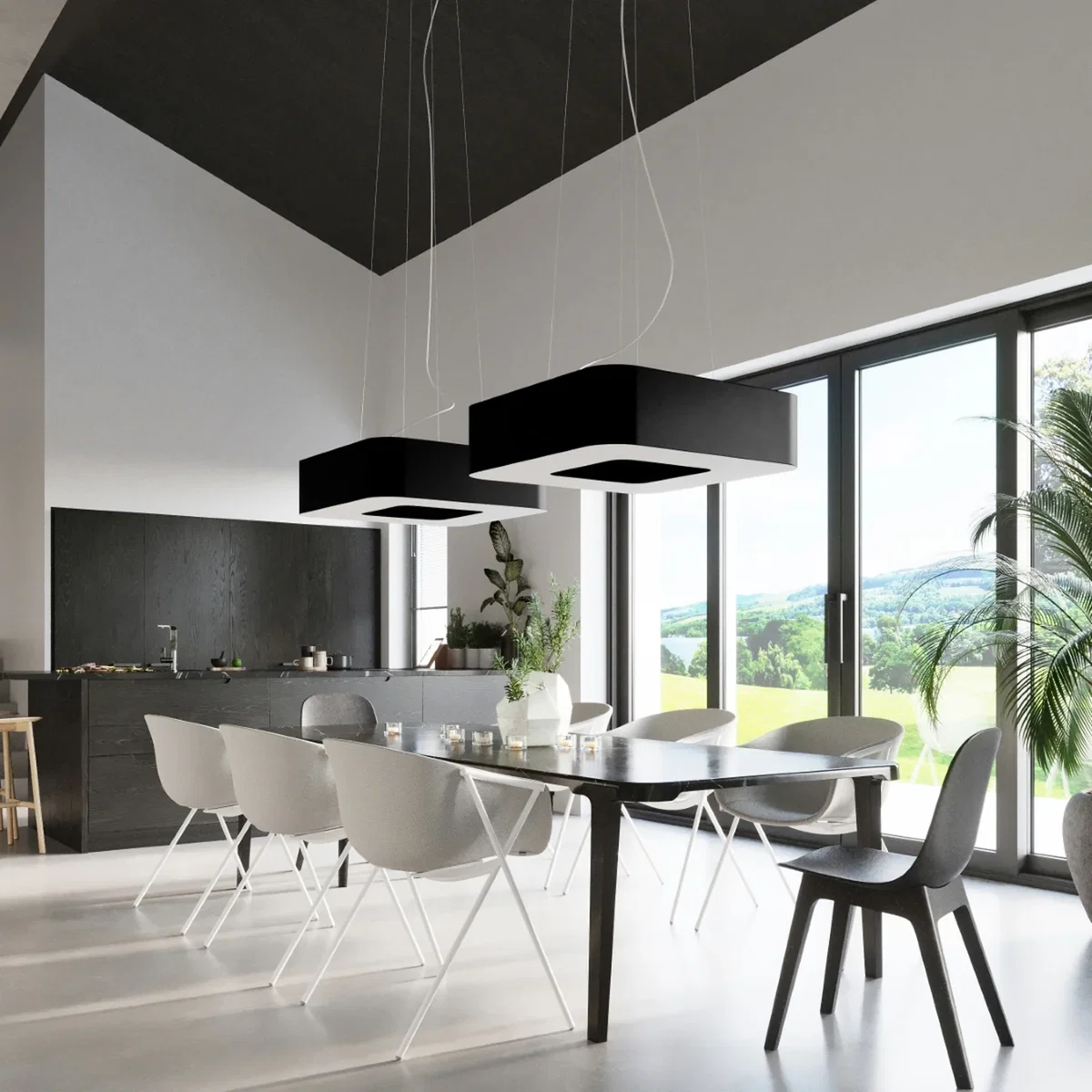 Chandelier URANO 60 black - black / 60cm – image 4