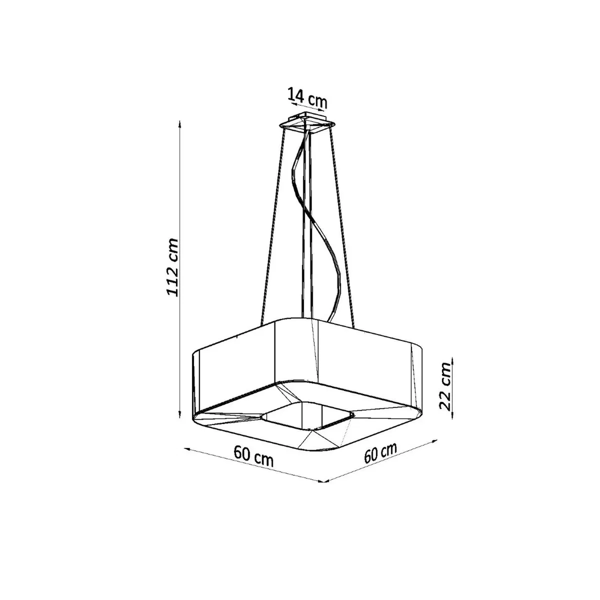 Chandelier URANO 60 black - black / 60cm – image 7