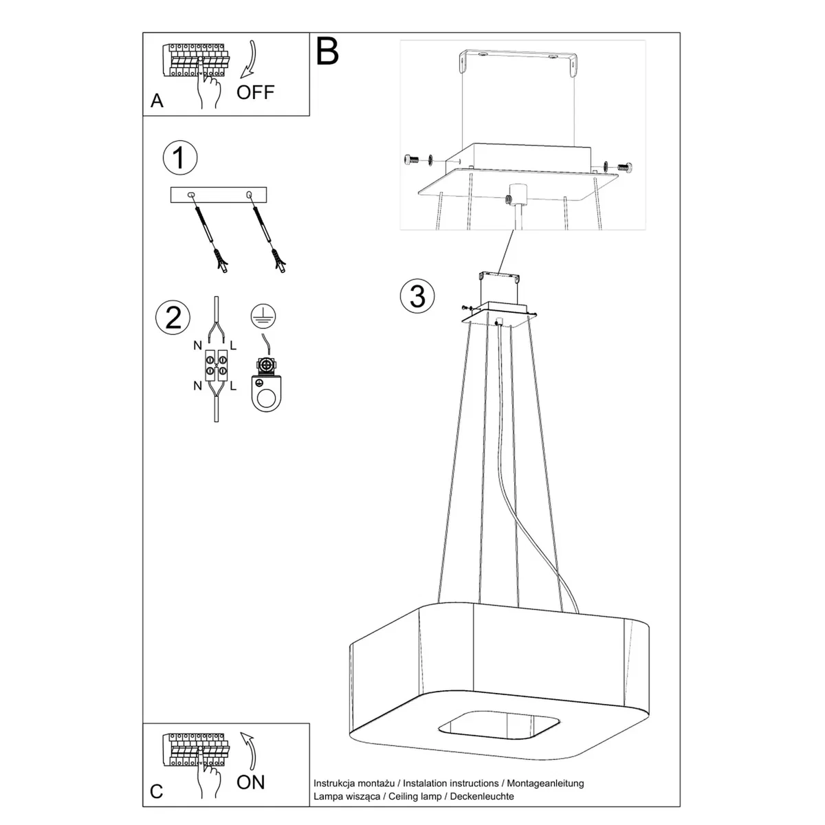 Chandelier URANO 60 black - black / 60cm – image 8