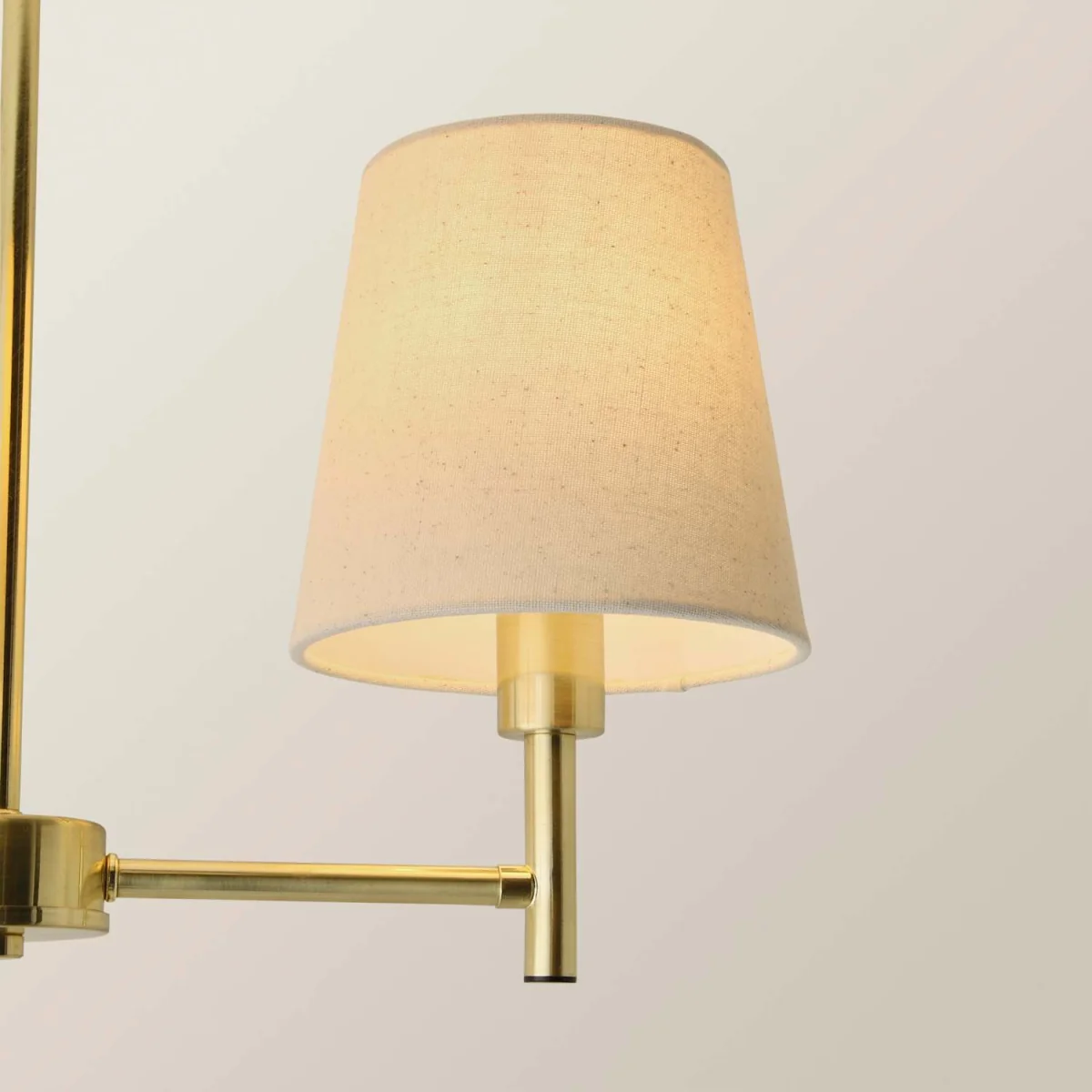 Kincaid 3 Arm Chandelier Ceiling Light with Tapered Shades - Brushed Gold / 0.04kg – image 5