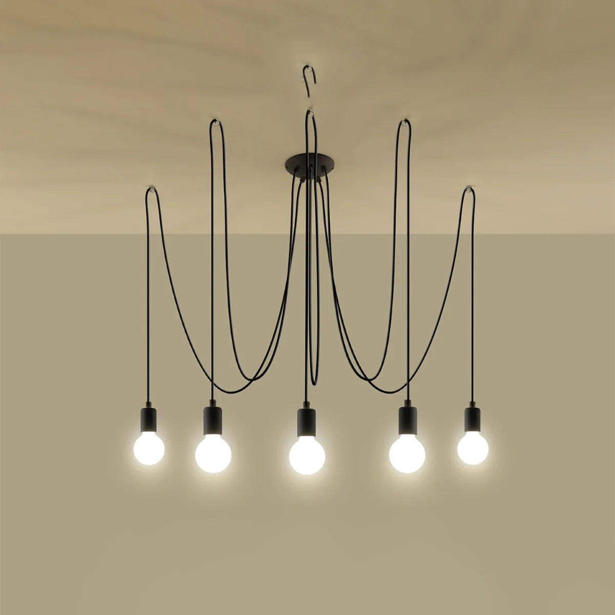 Chandelier EDISON 5 black - black – image 3