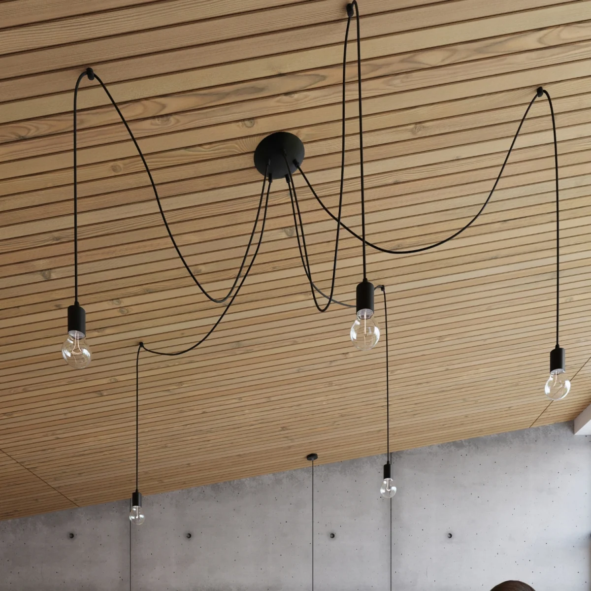 Chandelier EDISON 5 black - black – image 5