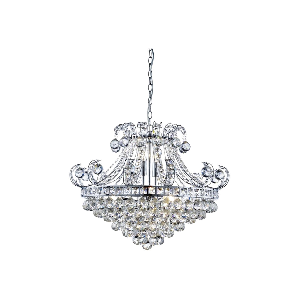 Piriapolis Chrome 6Lt Tiered Chandelier - Silver