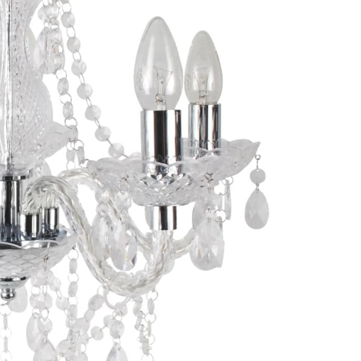Marie Therese 5lt Chandelier - Clear Acrylic With Polished Chrome Plate Detail – image 6