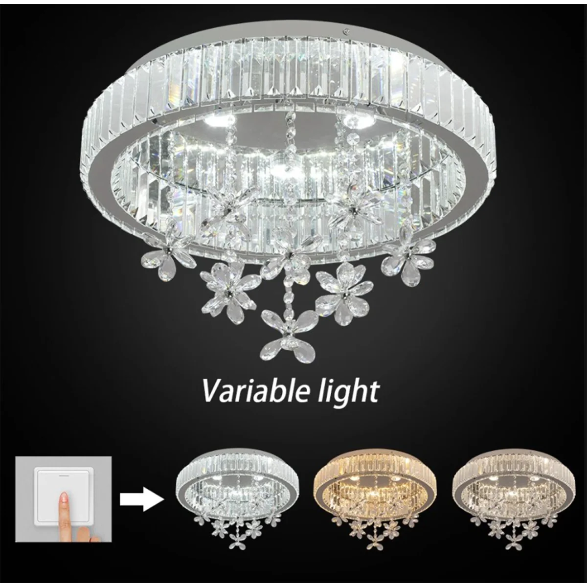 Chandelier Modern Silver - Silver – image 2