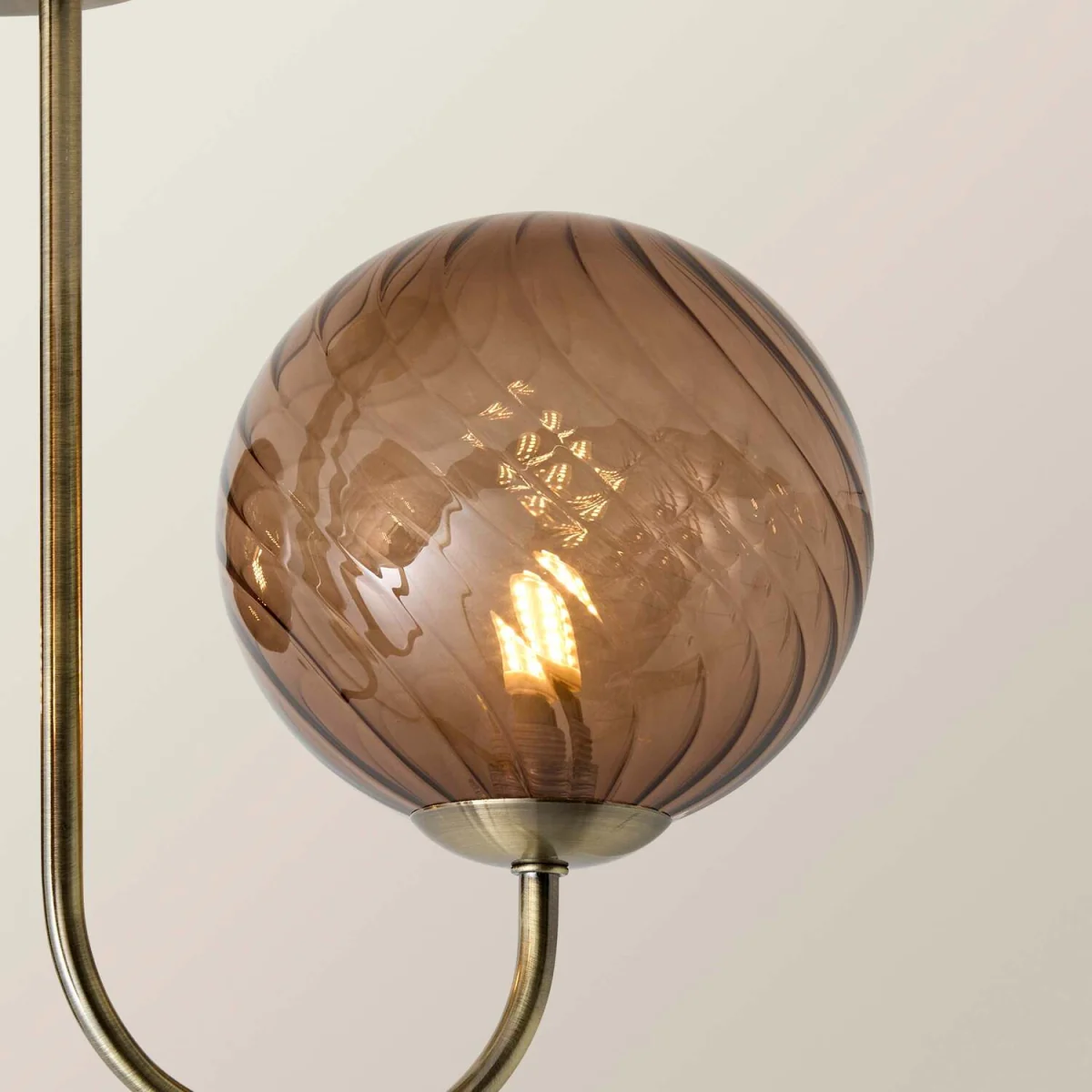 Sydney 3 Arm Glass Shade Chandelier Style Ceiling Light - Brushed Brass / Yes - Brushed Brass – image 5