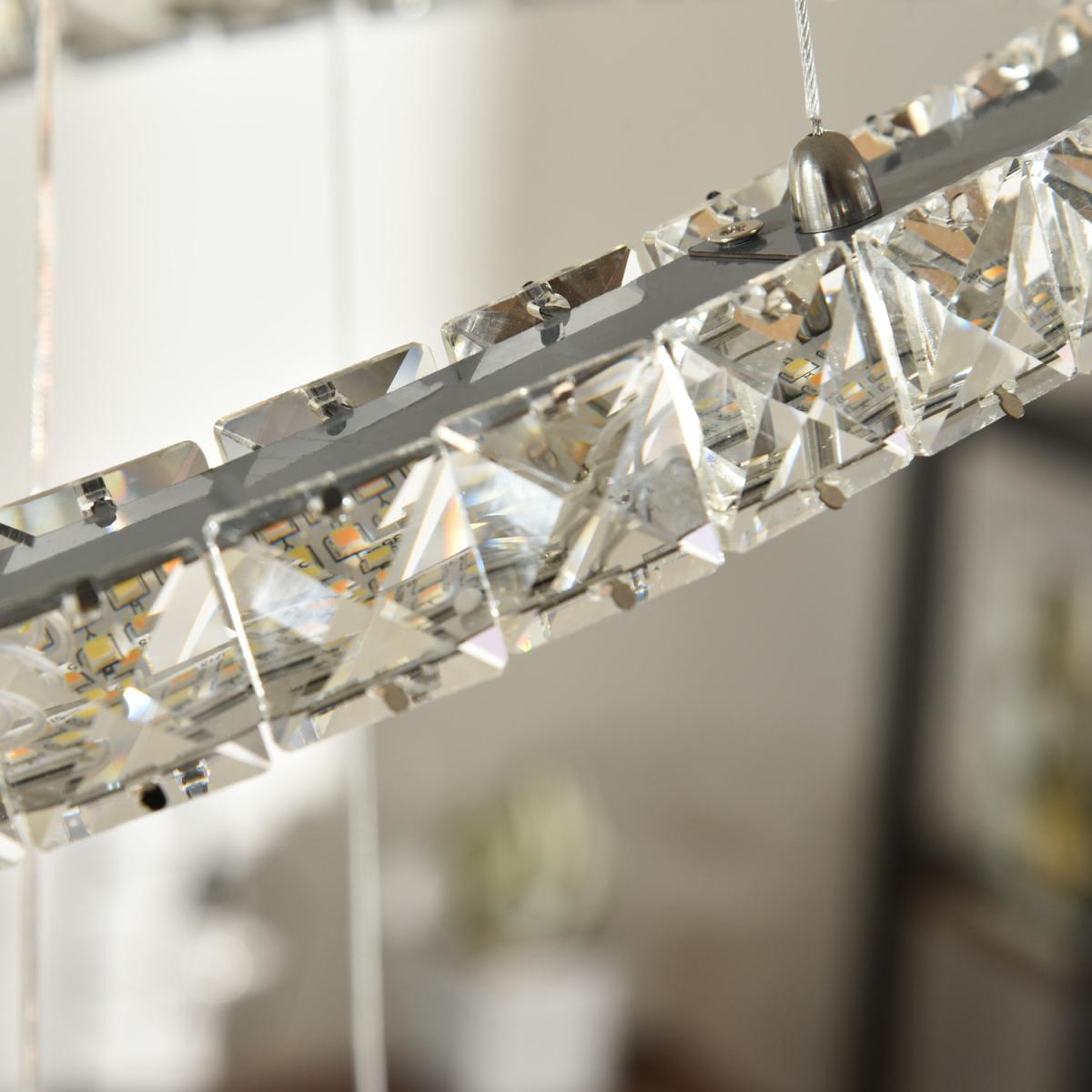 LED Chandelier 2 Crystal Rings – image 7
