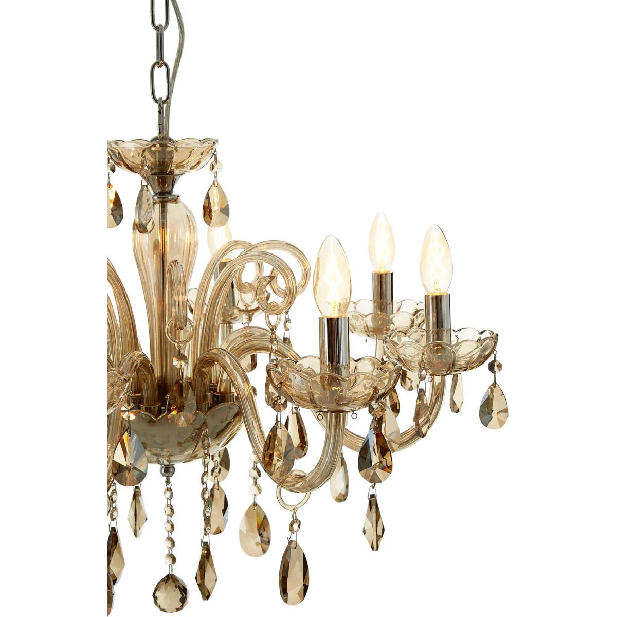Morano 8 Bulb Champagne Glass Chandelier - Silver – image 2
