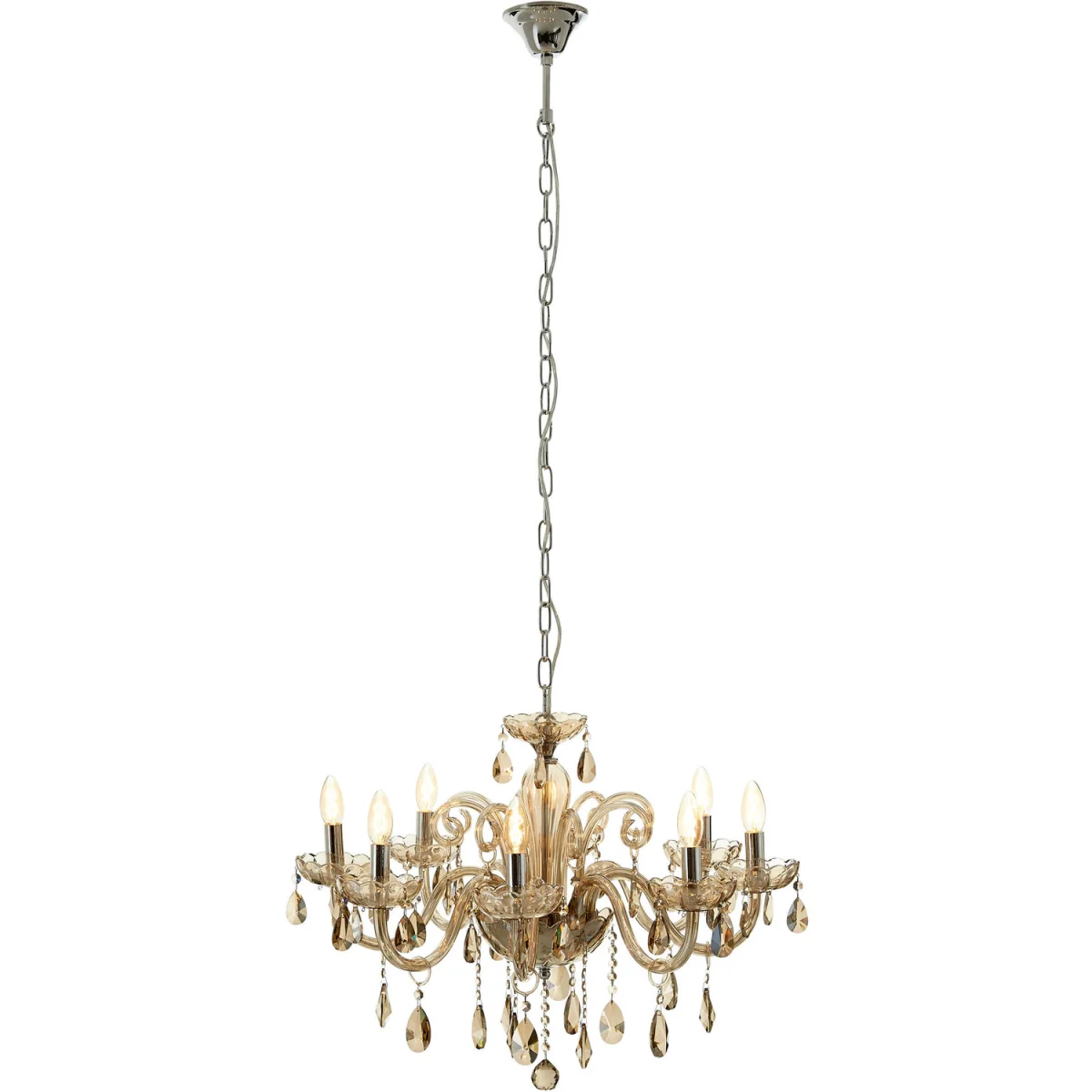 Morano 8 Bulb Champagne Glass Chandelier - Silver – image 3