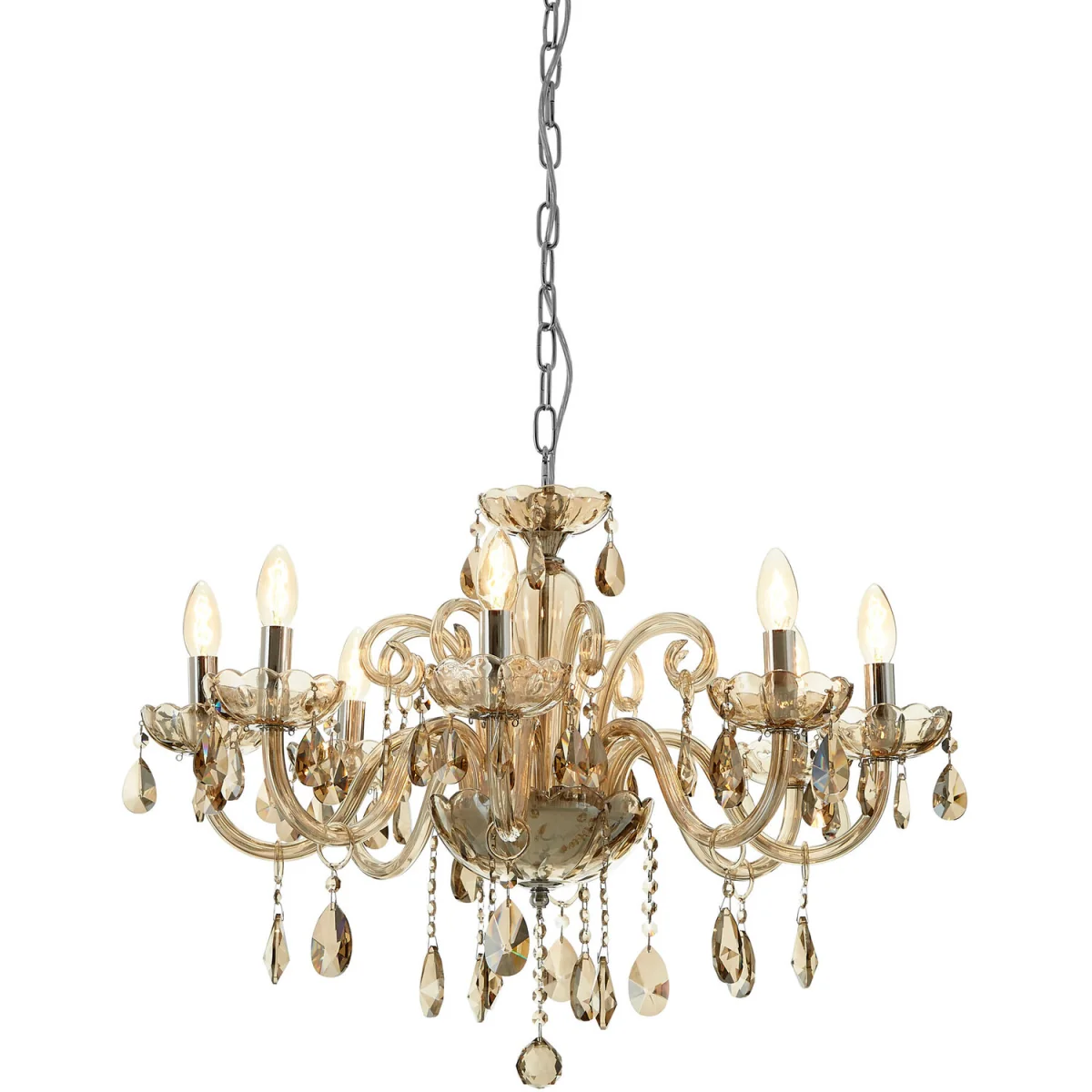 Morano 8 Bulb Champagne Glass Chandelier - Silver – image 4