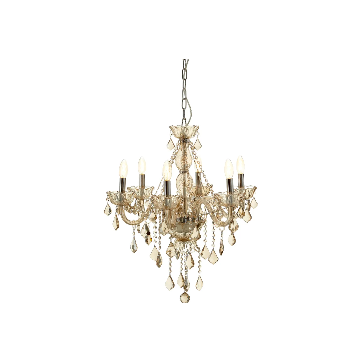 Morano 8 Bulb Champagne Glass Chandelier - Silver – image 1
