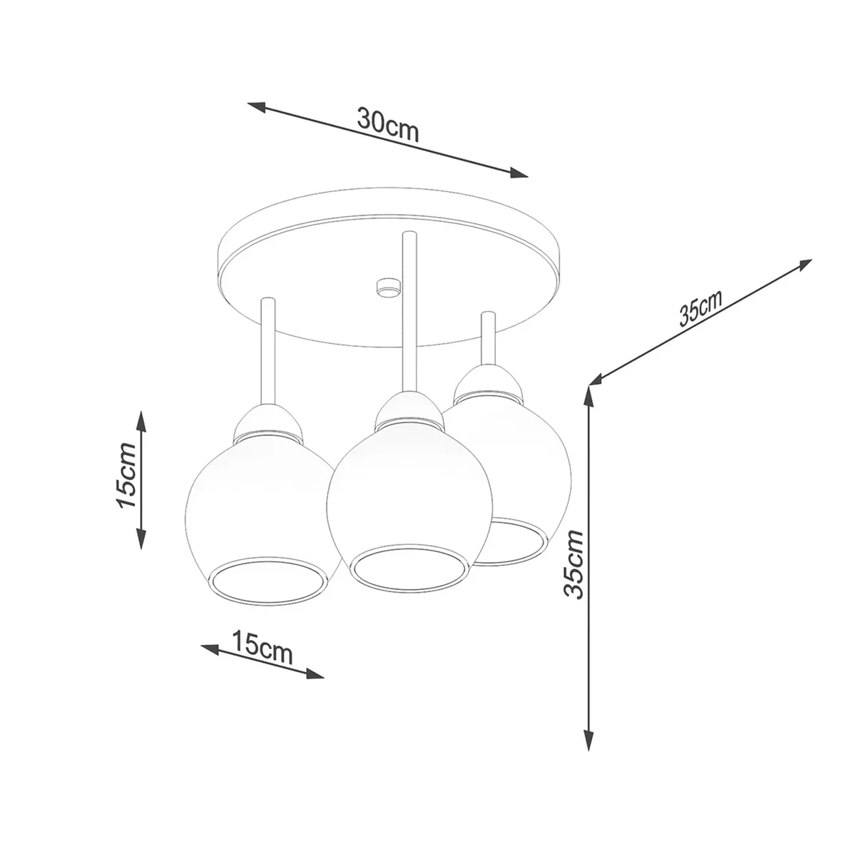Chandelier ALINO 3 black - black – image 8