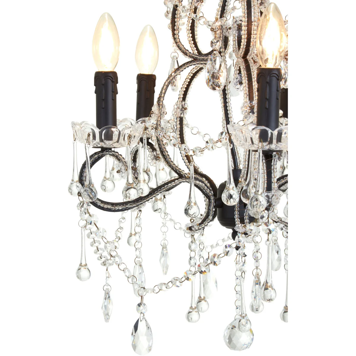 Kensington Townhouse 5 Bulb Crystal Glass Chandelier - Black – image 2