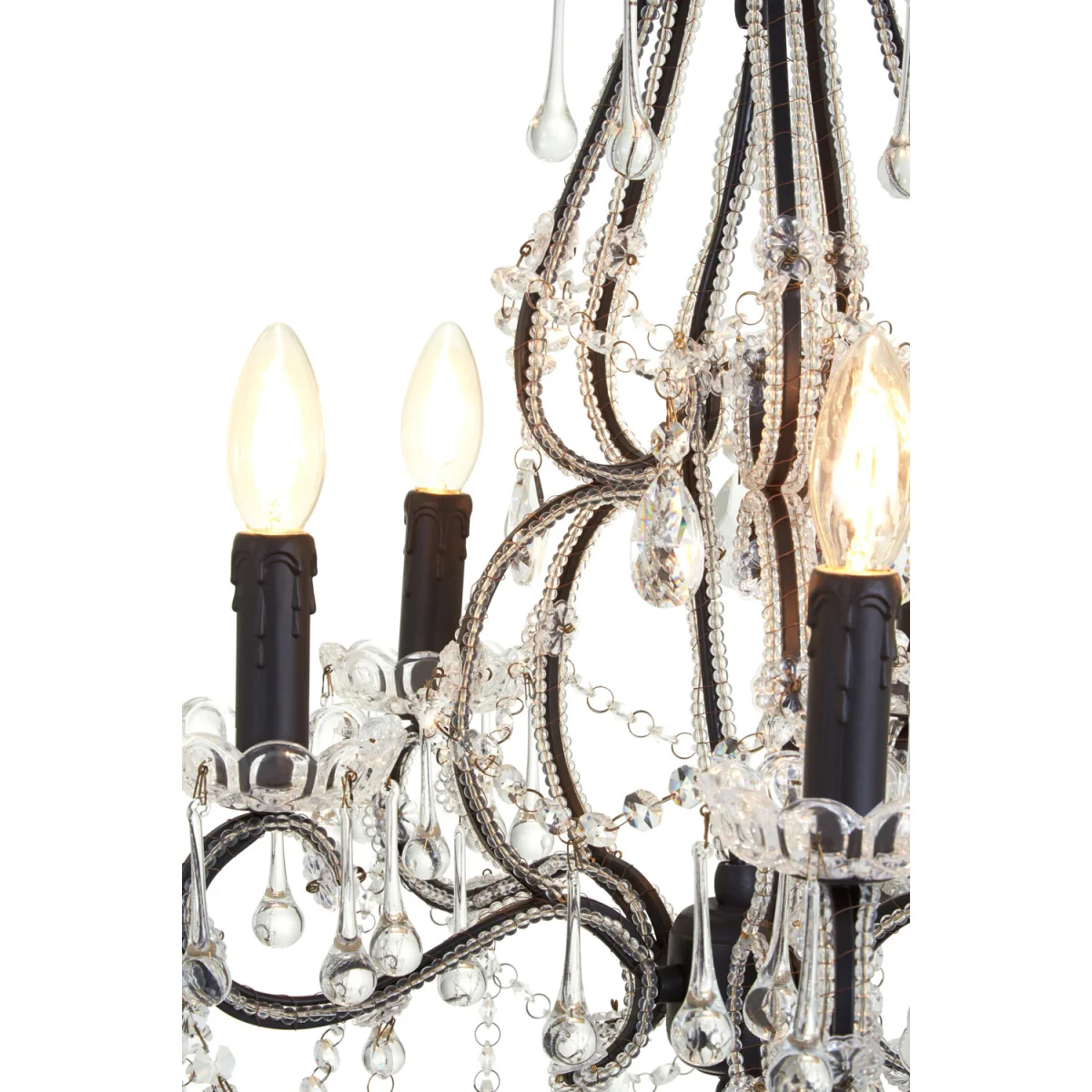 Kensington Townhouse 5 Bulb Crystal Glass Chandelier - Black – image 3