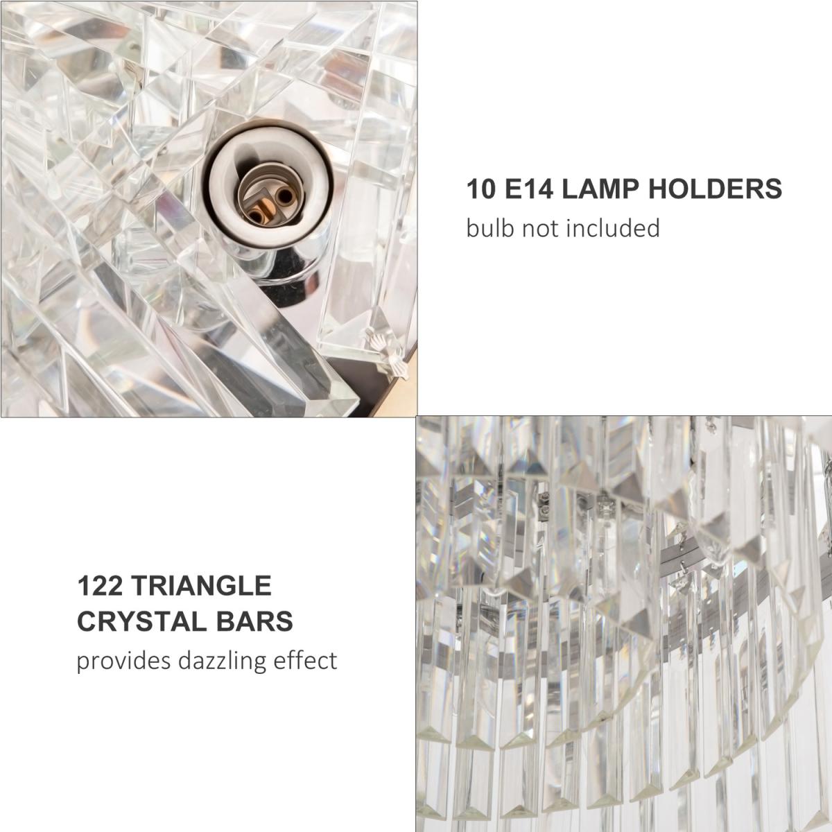 Crystal Ceiling Light Modern Chandelier - Silver – image 4