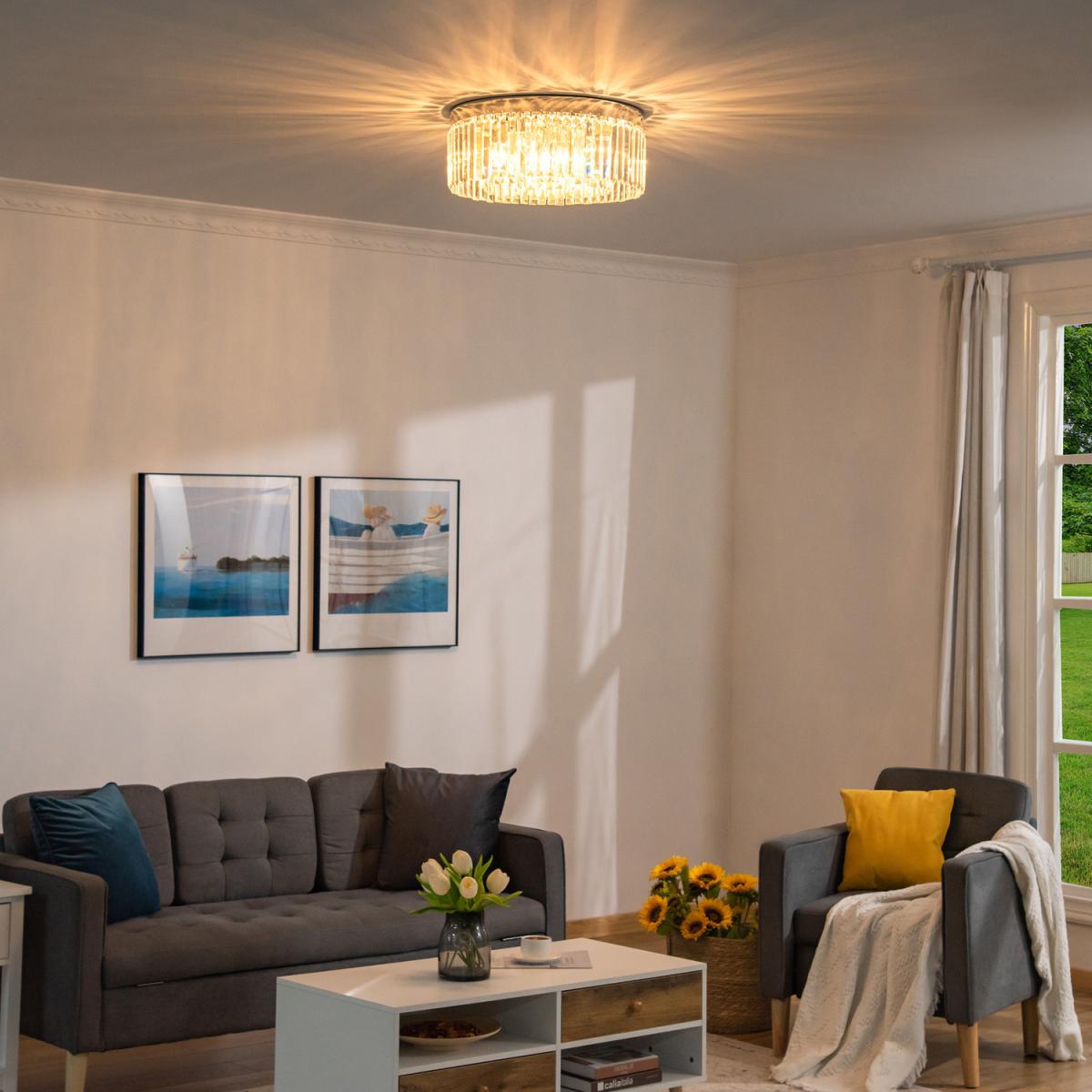 Crystal Ceiling Light Modern Chandelier - Silver – image 9