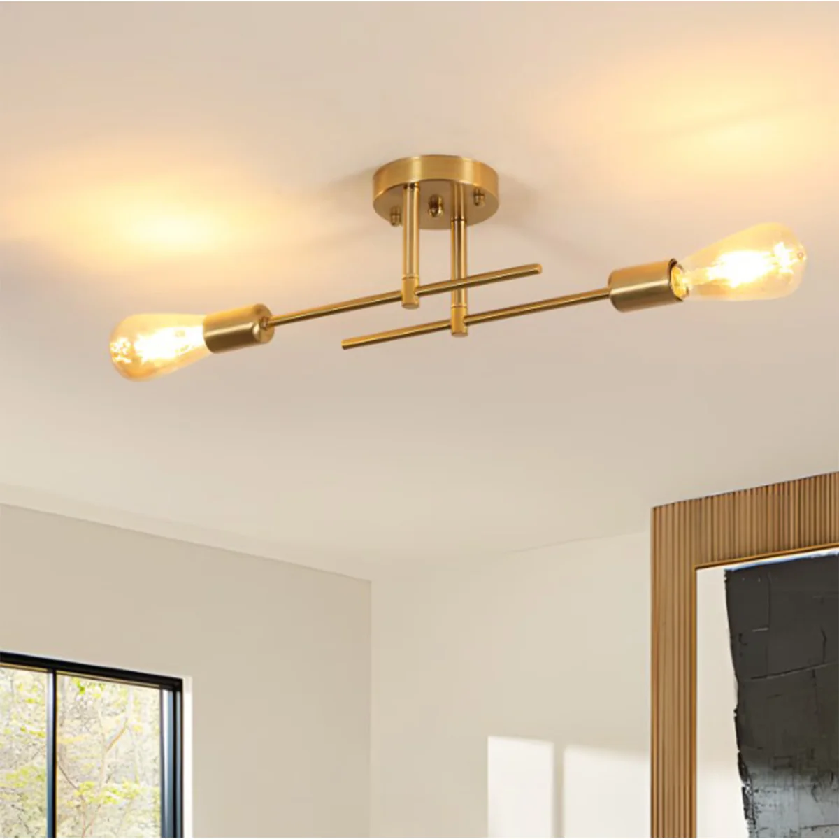 Chandelier 2 Lights Gold - Gold – image 2