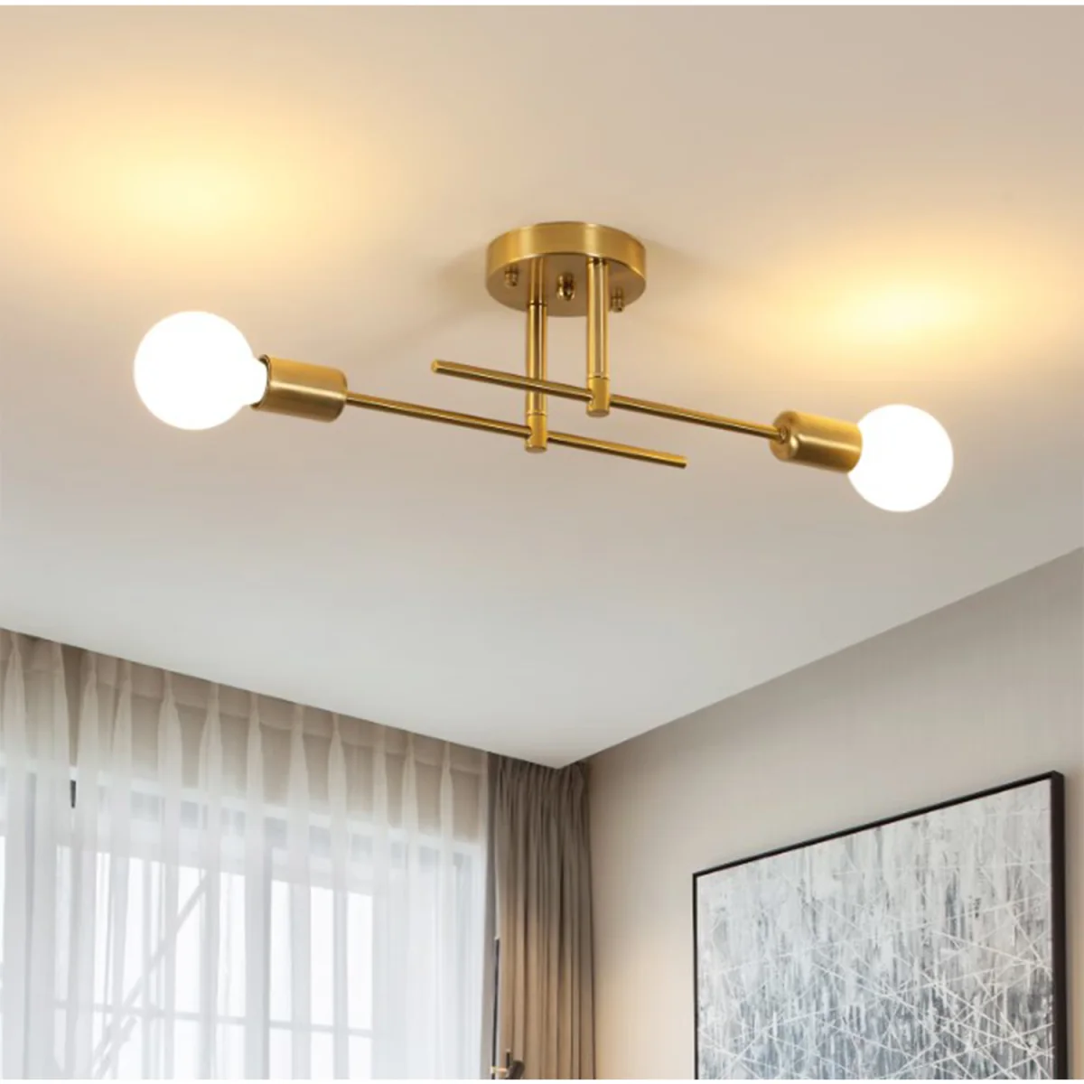Chandelier 2 Lights Gold - Gold – image 3