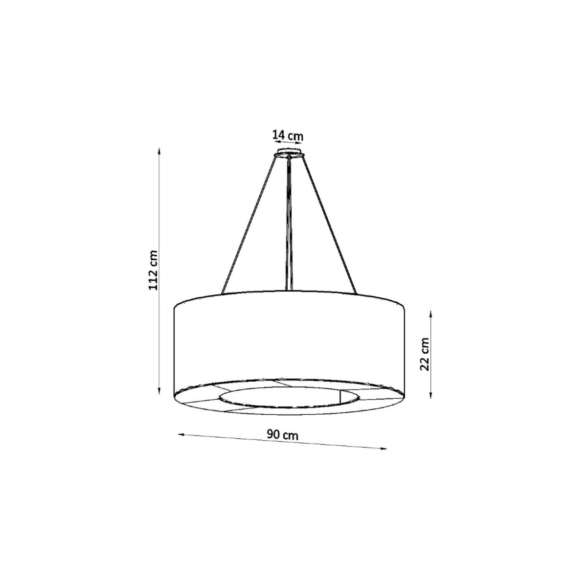 Chandelier SATURNO 90 black - black – image 7
