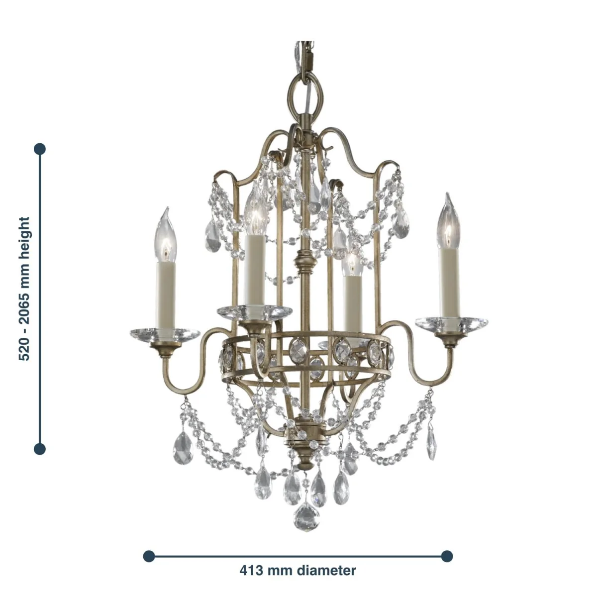 Elstead Lighting Gianna Chandelier Silver - Silver – image 4