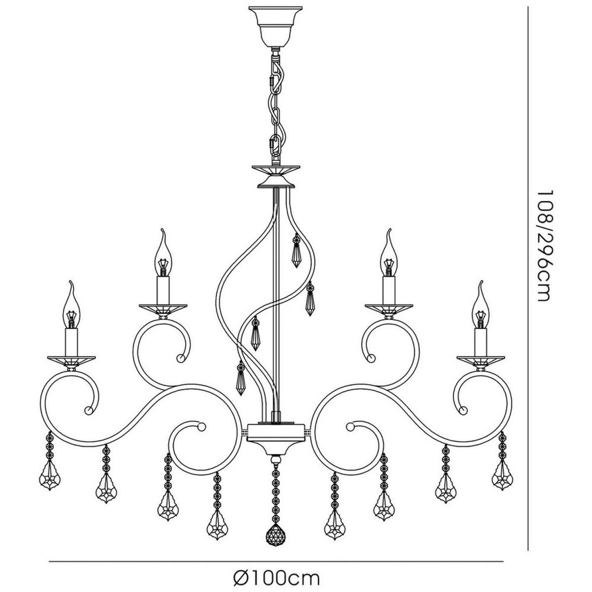Torino Chandelier 18 Light E14 Polished Chrome, Crystal - Polished Chrome – image 2