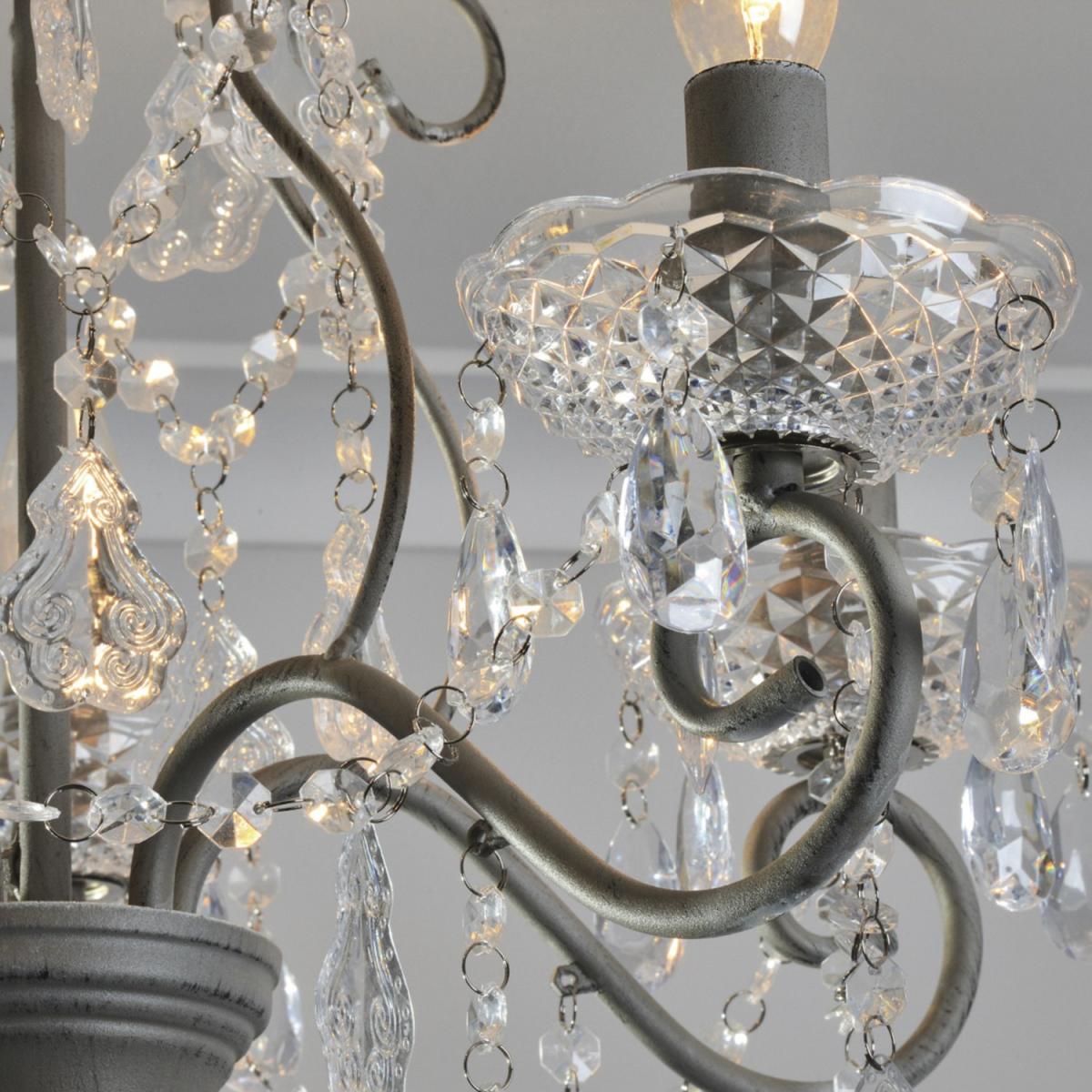 Antiqued Grey Flush Ceiling Chandelier – image 3