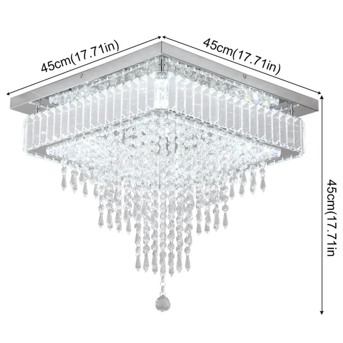 Chandelier Silver Square Light - Silver – image 2