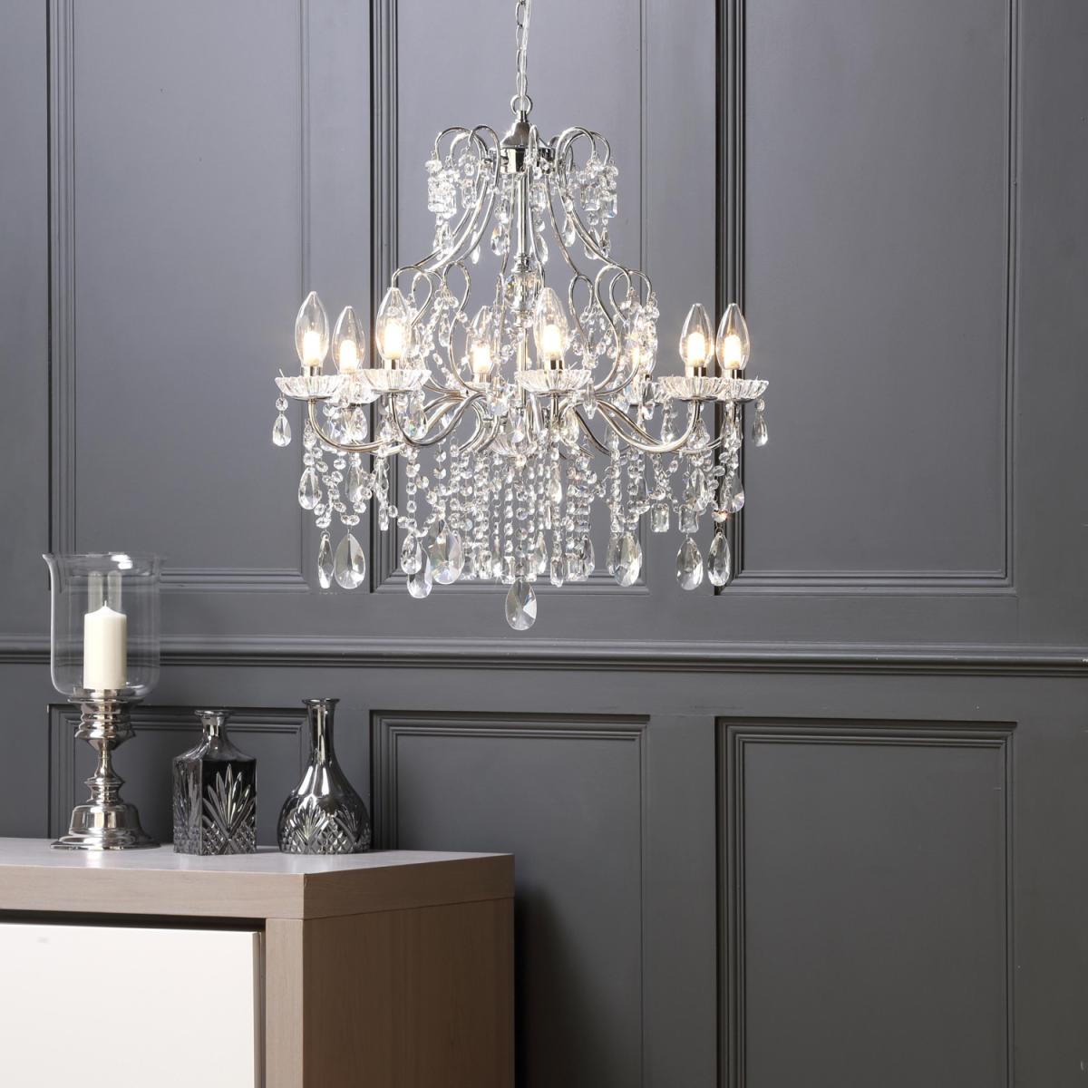 Anya 8 Light Bathroom Chandelier - Chrome – image 7
