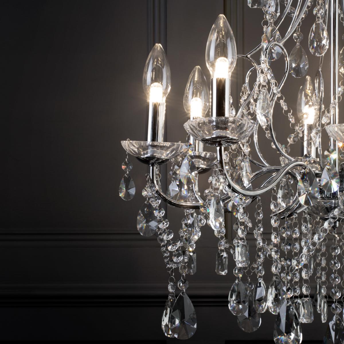 Anya 8 Light Bathroom Chandelier - Chrome – image 8