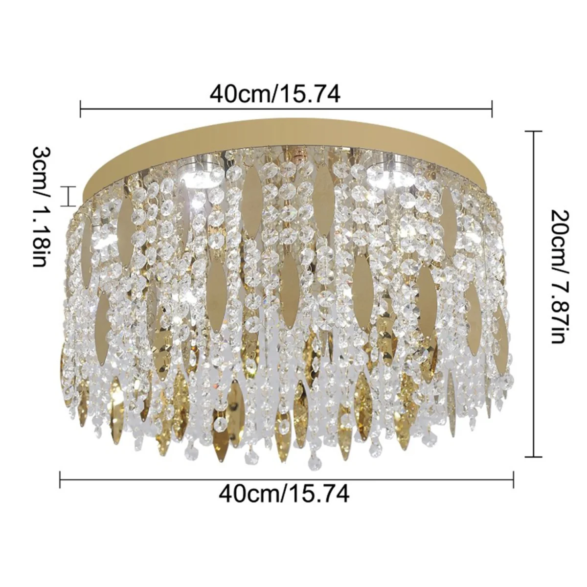 Crystal Chandelier Round - Gold – image 3