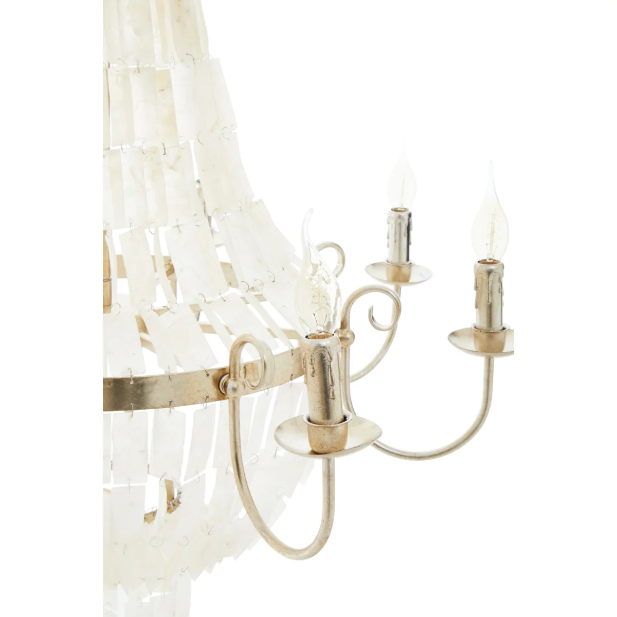 Elena 8 Bulb Seashell Chandelier - White, Silver – image 2
