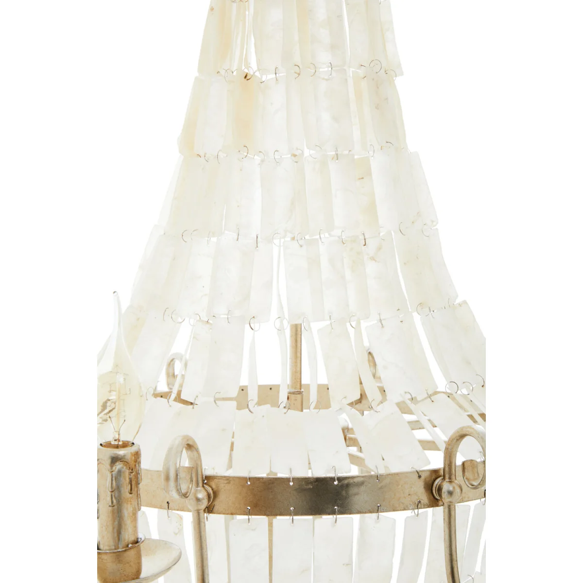 Elena 8 Bulb Seashell Chandelier - White, Silver – image 3