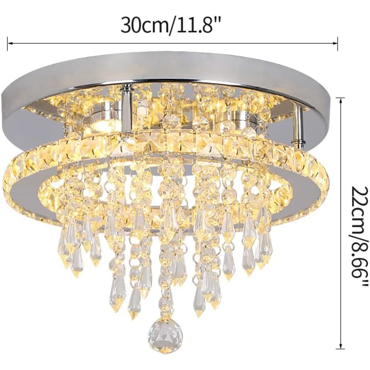 Chandelier Silver Crystal Round Light - Silver – image 2
