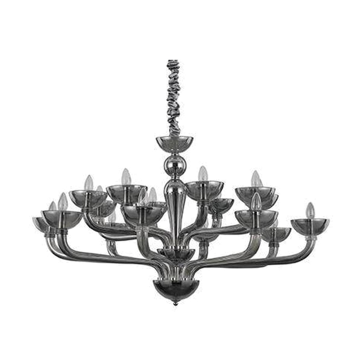 Casanova 16 Light Multi Arm Chandelier Smokey Finish, E14 - Smokey