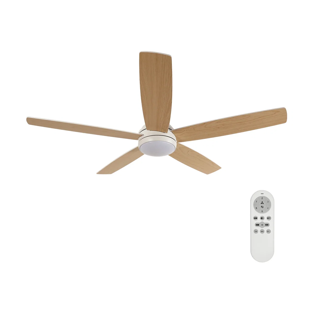 GOECO Modern Wooden LED Ceiling Fan Light With Remote - Neutral