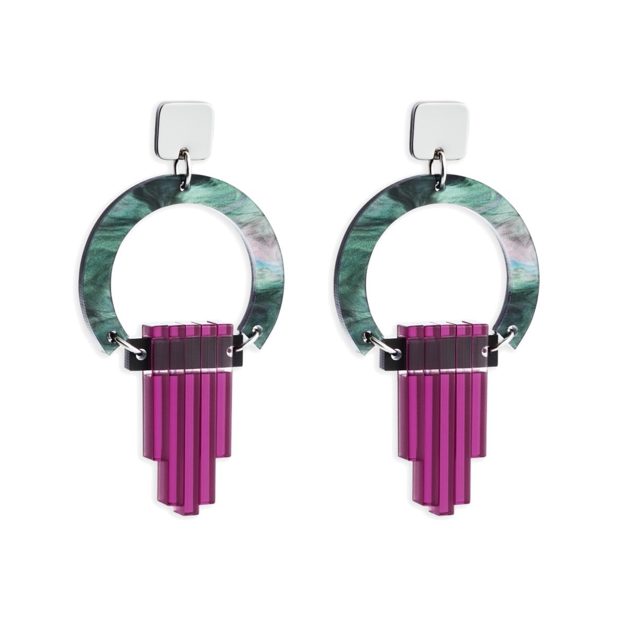 Women's Pink / Purple / Green Art Deco Chandeliers - Abalone And Plum | Toolally – image 1