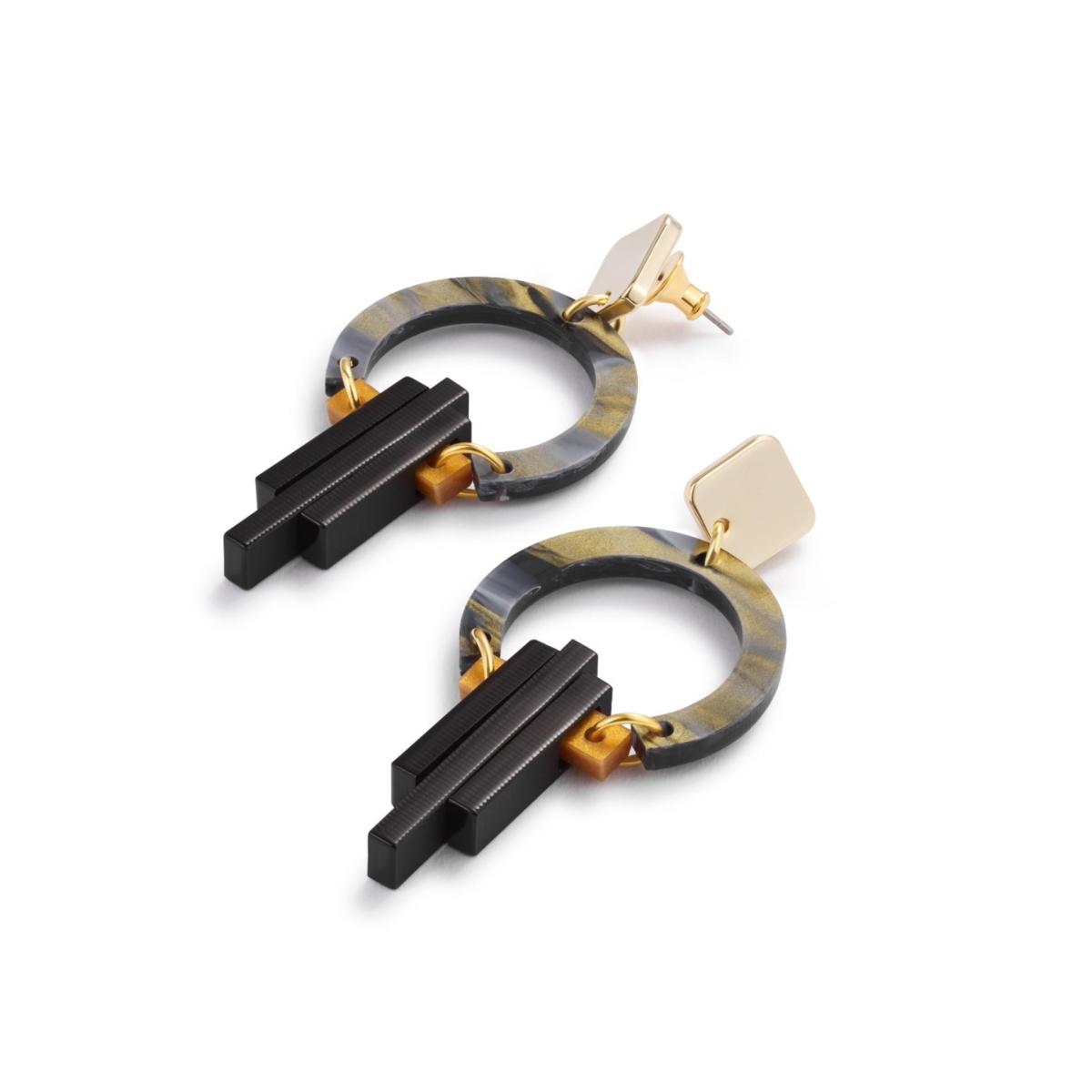 Women's Black / Gold Petite Art Deco Chandeliers - Black Swirl Toolally – image 2