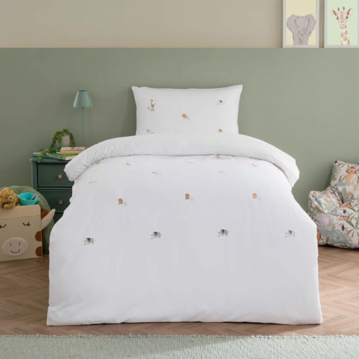 Safari Embroidery Quilt Cover and Pillowcase Set – image 2