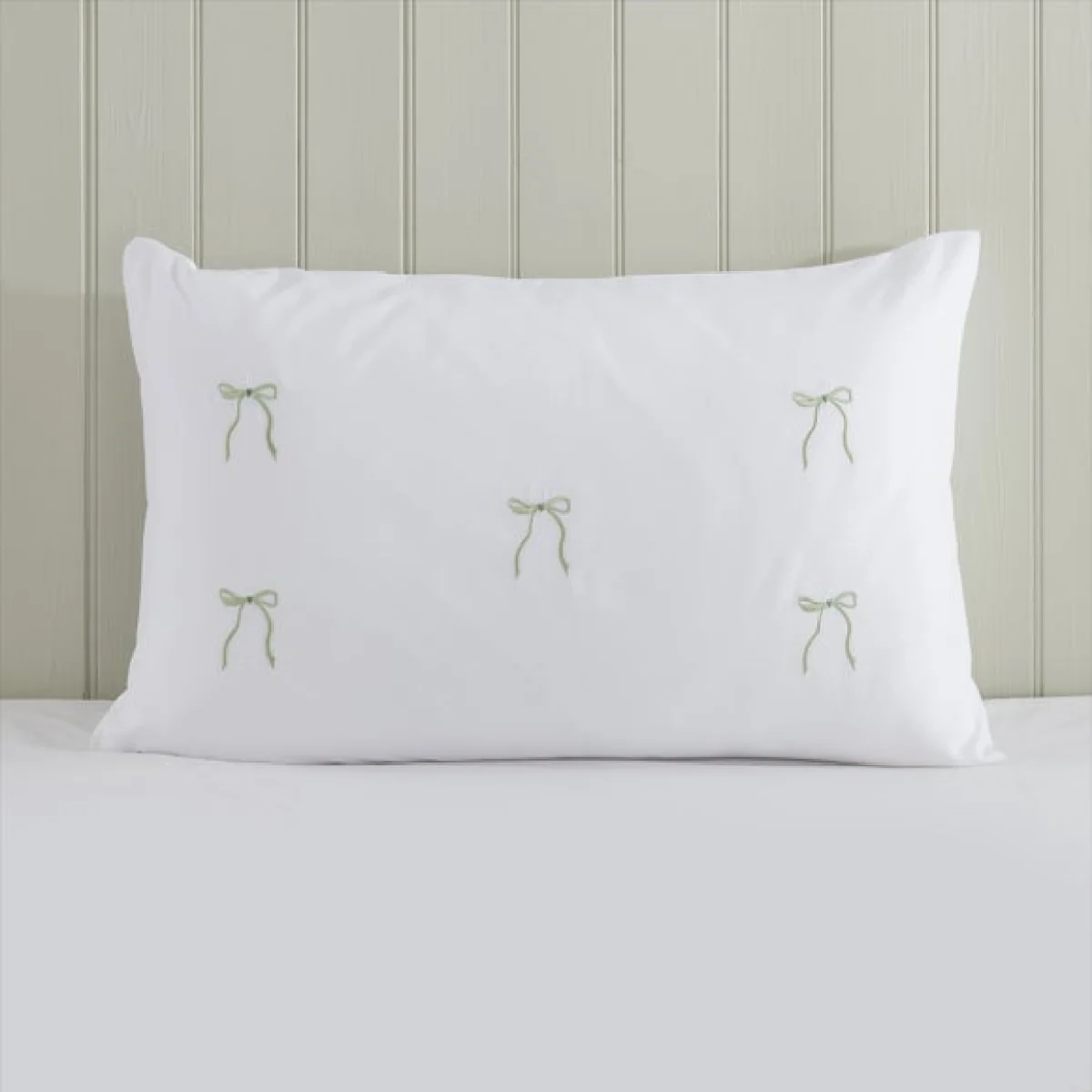 Green Bows Embroidery Quilt Cover and Pillowcase Set – image 3