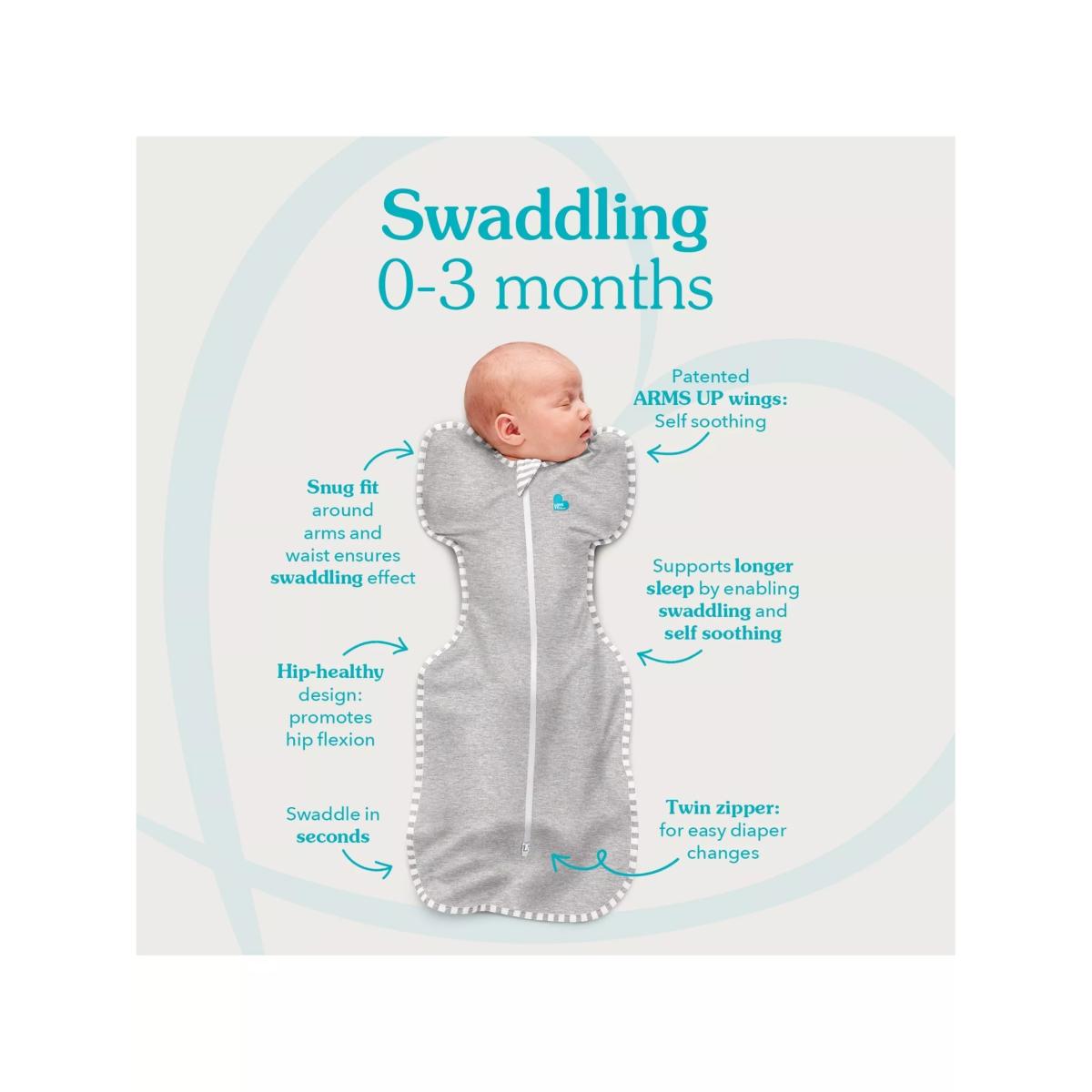 Love to Dream Swaddle Up Original Baby Sleeping Bag, 0.5 Tog, Grey – image 3