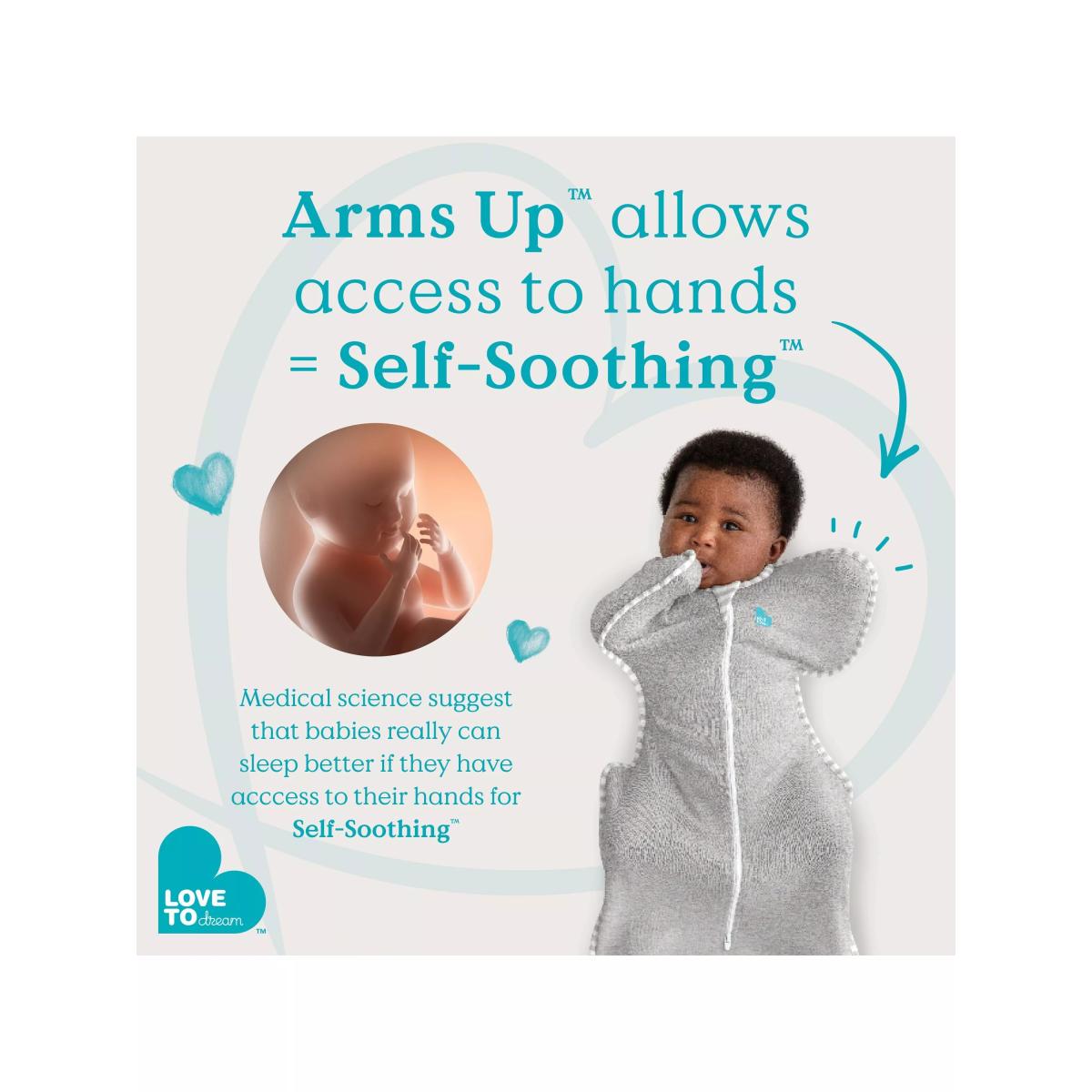 Love to Dream Swaddle Up Original Baby Sleeping Bag, 0.5 Tog, Grey – image 4