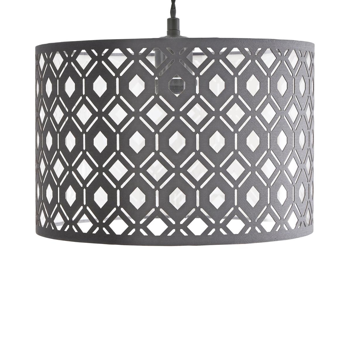 Arlo Laser Cut Drum Shade Grey – image 3